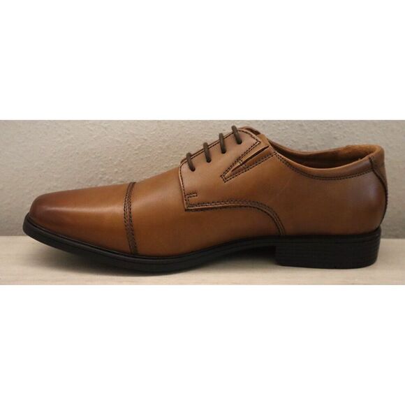 Clarks 26130096 Men's Sz 8.5W Dark Tan Leather Tilden Cap-Toe Dress Shoes - Picture 5 of 12